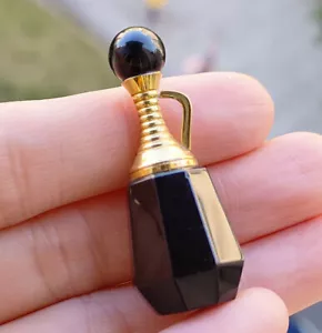 5pcs Natural Obsidian Gems Perfume bottle Pendants Chakra Healing Amulet - Picture 1 of 1