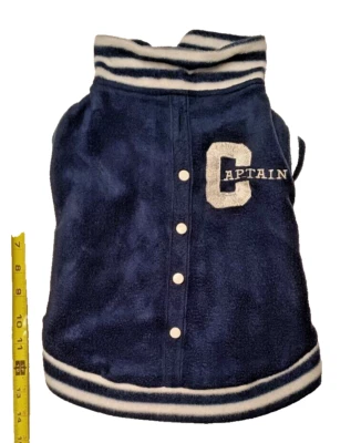 Dog Sweater Med Large Captain College Team Coach Navy Blue - Image 1 of 4
