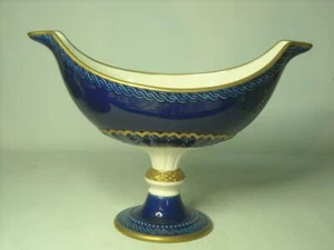 PLATO DE PEDESTAL/TAZÓN de porcelana artística oro cobalto porcelana Bon Bon Tureen - Imagen 1 de 5