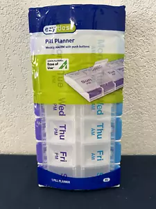 EZY DOSE Wöchentlicher AM/PM Pillenplaner mit Druckknöpfen - NEU - Bild 1 von 2