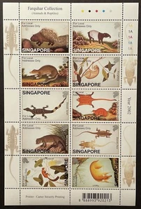 SINGAPORE FARQUHAR ANIMALS & REPTILES COLLECTION STAMPS SHEET 2002 MNH PORCUPINE - Picture 1 of 1