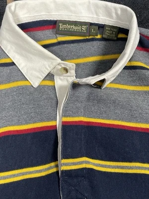Timberland Rugby Shirt Vintage Long Sleeves Cotton Knit Large Weathergear - Image 1 of 4