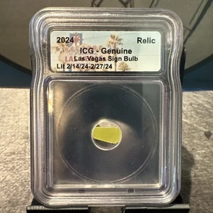 Las Vegas Sign Light Bulb Relic ICG CERTIFIED Genuine 2024 Casino Collectable NR - Picture 1 of 2