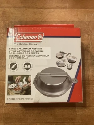 Coleman Aluminum Mess Kit - Cup, Pan, Pot and Plate Camping 5 Pieces New - Image 1 of 3