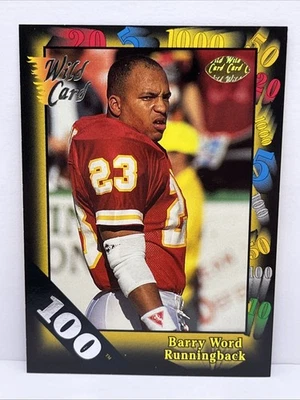 Barry Word Card 1991 Wild Card 100 Stripe #26 Kansas City Chiefs SP SSP - Image 1 of 2