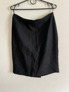 Max Mara Womens Black Linen Career Skirt Size 8 (40) - Picture 1 of 6