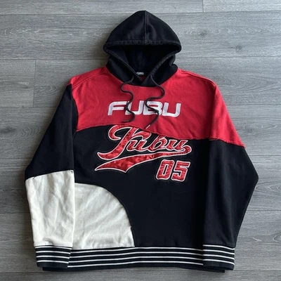 Vintage Y2K FUBU Spellout Hoodie Men’s XL Pullover Sweatshirt Hip Hop 2000s - Image 1 of 4