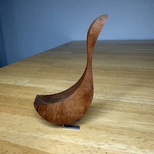 Statuina vintage metà secolo stile Jacob Hermann uccellino oca legno MCM leggi - Foto 1 di 24