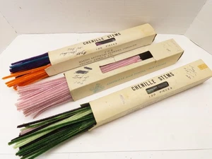 180 VTG Chenille Pipe Cleaners Huge Lot Japan Craft Blue Jay Brand D4650 - Picture 1 of 11