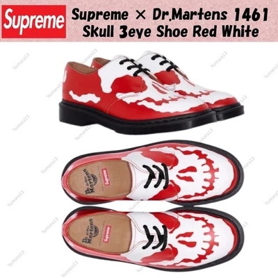 Supreme × Dr. Martens 1461 Skull 3eye Schuh Rot Weiß 42936600 Herren Gr.