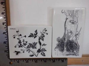 LA BLANCHE BLUMEN 2 STÜCK SCHAUMSTOFF LASERGEÄTZT GUMMISTEMPEL SET EUC A32988 - Bild 1 von 2