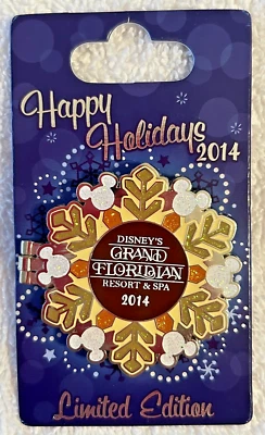 WDW 2014 Happy Holidays Snowflake Grand Floridian Resort & Spa Pin - New LE 1000 - Изображение 1 из 3