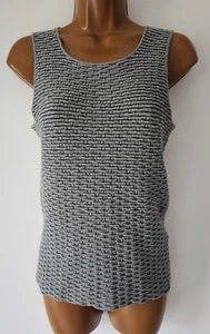 Armani Collezioni Italy Gray Textured Knit Sleeveless Sweater Top. Size 10 - Picture 1 of 10
