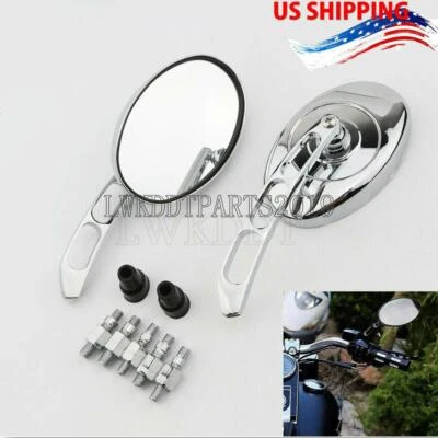 Chrome Motorcycle Rear View Mirrors For Yamaha V-Star 650 950 1100 1300 Classic - Image 1 of 4