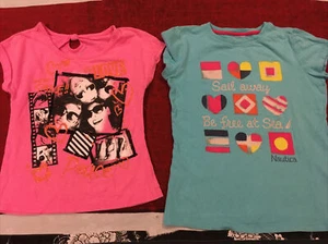 2 shirts nautica justice cotton girl T-shirt soze 7 & 8 - Picture 1 of 12