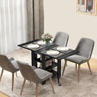 Folding Dining Table, Drop Leaf Kitchen Table with Storage
