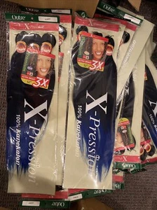 X-Pression 3X Ultra Braid Loy Of 18 Pk Each Has 3 Pcs Hair Extension 2T1B/Blue - Picture 1 of 8