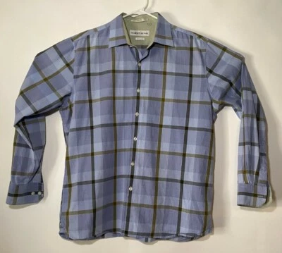 Henry Grethel LS Button Down Classic Fit Blue/Green Plaid Sq ( Men's Large ) - Image 1 of 4