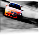eleganter sportlicher BMW schwarz/wei Leinwandbild Wanddeko Kunstdruck