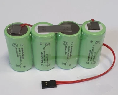 BATTERIEPLUS2GO 1x Akkupack F1x4 Sub C 4,8V 4500mAh 4-er Reihe mit Graupner Stecker