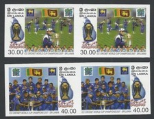 Sri Lanka 2007 ICC Cricket World Cup Champions essays MNH pairs