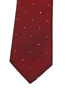 Paul Smith Neck Tie 100% Silk Maroon Screen Pin Dots Colorful Italy NEW Tag - Picture 1 of 9