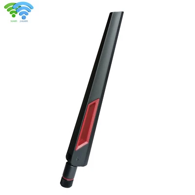 H-2 TECHNIK Antenna WiFi 2.4G&5G/10dBi/SMA-J o RP-SMA-J/20cm/TPEE ad es. Router Asus WiFi5/6