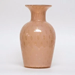 Jarrón de burbujas controlado por rosa y oro Alfredo Barbini (ATTR) 9,5" de alto - Imagen 1 de 12