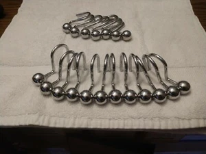 Gebrauchte silberne dekorative Kugel Duschvorhanghaken: 19 Haken - Bild 1 von 2
