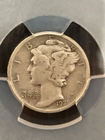 1921P Mercury Dime PCGS F12 Cover