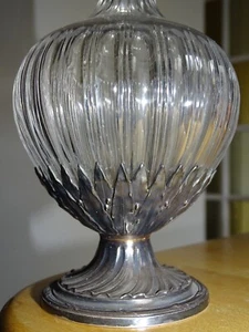 LIKÖRKARAFFE 19. JAHRHUNDERT KRISTALL SCHNITZEREI UND FASSUNG MASSIV SILBER - Bild 1 von 14