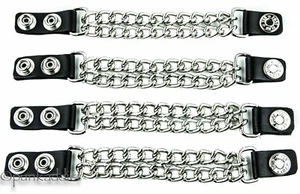 2,3 or 4 pc 6 1/2 Inch Motorcycle Vest Extenders Biker Plain 4 Inch Chain Chrome - Picture 1 of 7