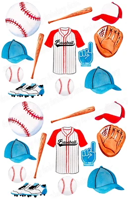 Baseball Sport Cake Topper Party Decoration Edible Birthday Celebration Stand up - Image 1 of 4