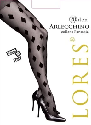 Lores Arlecchino fancy luxury elegant tights with a geometric pattern 20 den - Image 1 of 4