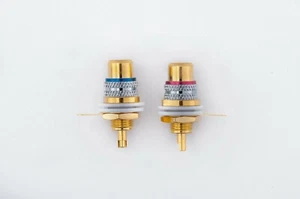 DH Labs Silver Sonic CM-R1 Gold Plated Chassis RCA Socket Pair DIY - Picture 1 of 1