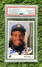 Ken Griffey Jr. 1989 Upper Deck #1 Signed Rookie Baseball Card PSA 10 Auto