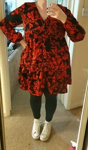 In The Style Red Floral Dress Size 14 - Picture 1 of 3
