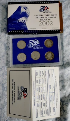 2002 S United States Mint "50 State Quarters" Proof Set w/Box & COA - Image 1 of 4