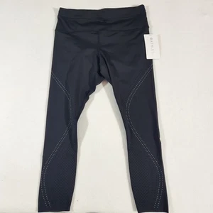 Athleta Women's Accelerate Lasercut 7/8 Black Leggings Yoga Pants Back Pocket 1x - Picture 1 of 8