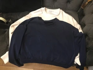 Bundle of 2 Stradivarius cropped  Sweatshirts  Size l arge  cream-blue - Picture 1 of 3