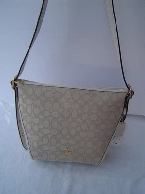 NEW AUTHENTIC COACH LIGHT KHAKI SINGATURE DUFFLE SHOULDER BAG #25697 - Image 1 of 4