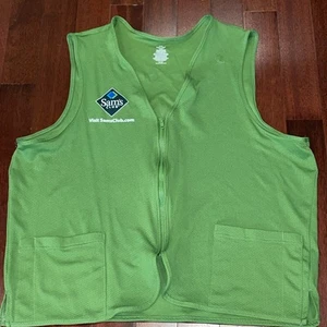 Sams Club Vest XL Green Zip Up Work Employee Uniform Associate Polyester - Picture 1 of 7