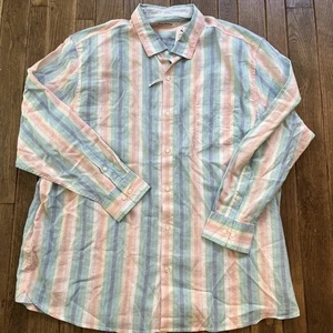 NUEVO CON ETIQUETAS Tommy Bahama Relax Para Hombres 3XL Multicolor Rayas Abotonadas Manga Larga - Imagen 1 de 12