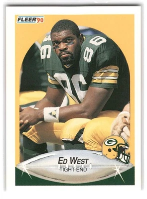 Ed West 1990 Fleer FOOTBALL #181 Green Bay Packers Rookie RC - Image 1 of 2