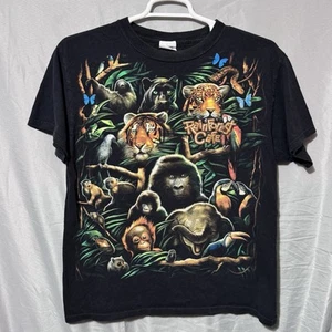 Vintage Y2K Men’s Rain Forrest Cafe Animal Graphic T-Shirt Size Large - Picture 1 of 5