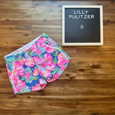 NEW Lilly Pulitzer Resort Floral Callahan Shorts Beckon Blue Jungle Utopia 0 - Image 1 of 4