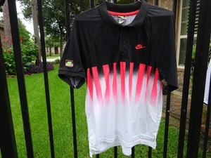 NIKE ANDRE AGASSI MEN'S LARGE CHALLENGE COURT; BLACK/WHITE/HOT LAVA; RARE; USA - Picture 1 of 8