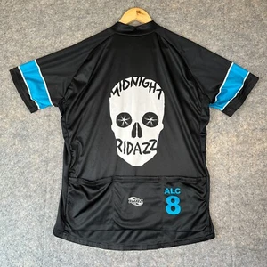 Saurez Cycling Jersey Mens 3XL XXXL Midnight Ridazz Skeleton Black Blue Graphic - Picture 1 of 10