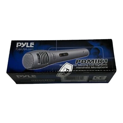 Pyle Moving Coil Dynamic Microphone 6.5ft Cable On/Off Switch - Silver PDMIK1 - Image 1 of 3