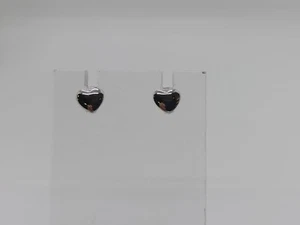 ORECCHINI A BOTTONE CUORE SENZA PIETRE IN ORO BIANCO 18KT 1 GR. (7036) - Foto 1 di 9